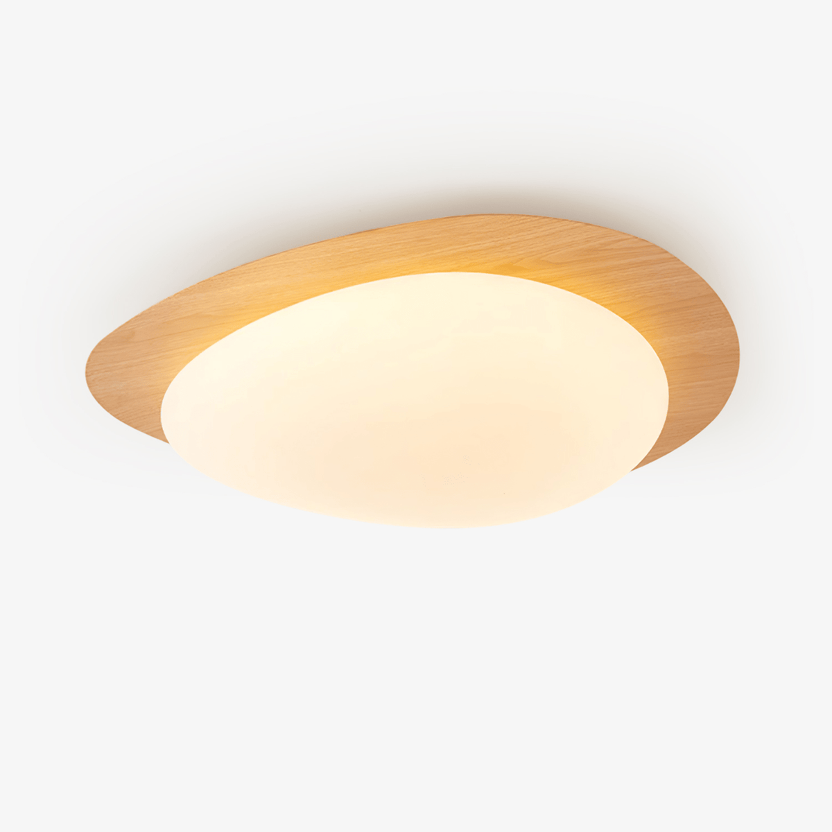 Plafondlamp Organisch Kiezelsteenvorm Houten Textuur Warm LED Licht Woonkamer Eetkamer Modern Design | Sulvida