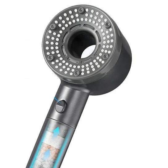 Handdouche met vijf standen en drukversterkende functie voor intensieve sproei en comfortabel douchen | Sulvida