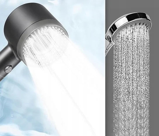 Handdouche met vijf standen en drukversterkende functie voor intensieve sproei en comfortabel douchen | Sulvida