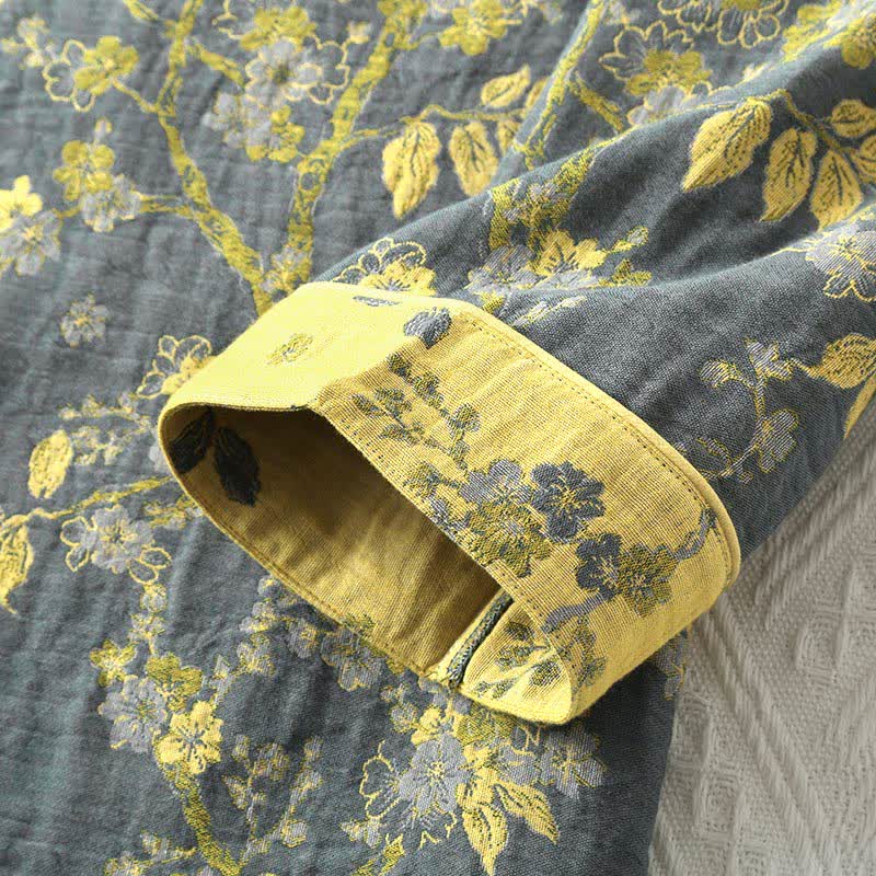 Luxe Loungewear Set van Jacquard Katoen in Vintage Stijl – Ultrazacht Loungetenue voor Ontspanning, Slaap en Thuis Relaxen | Sulvida