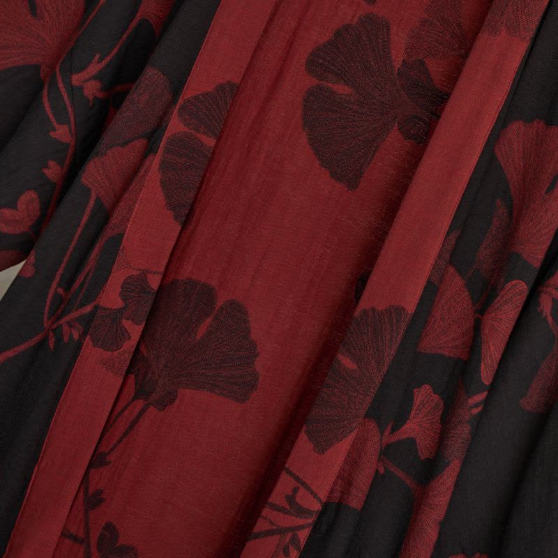 Katoenen Kimono met Groot Ginkgo Bladmotief – Dubbellaags Gaasweefsel Ochtendjas voor Dames en Heren Badstof Huisjas | Sulvida