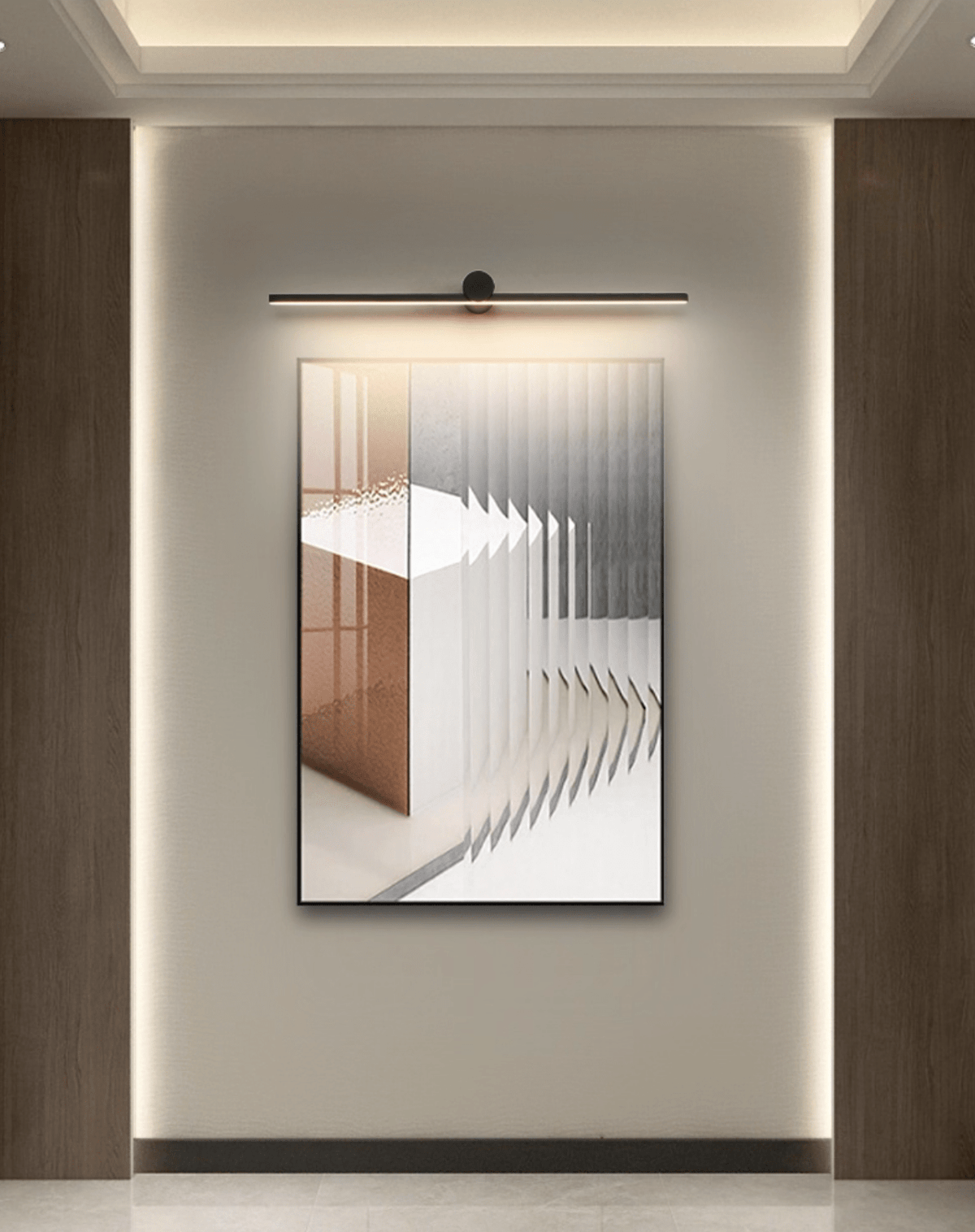 Oplaadbare Wandlamp Zwart met Afstandsbediening 60 80 100 120cm LED Dimbaar Boven Spiegel Badkamer Verlichting | Sulvida