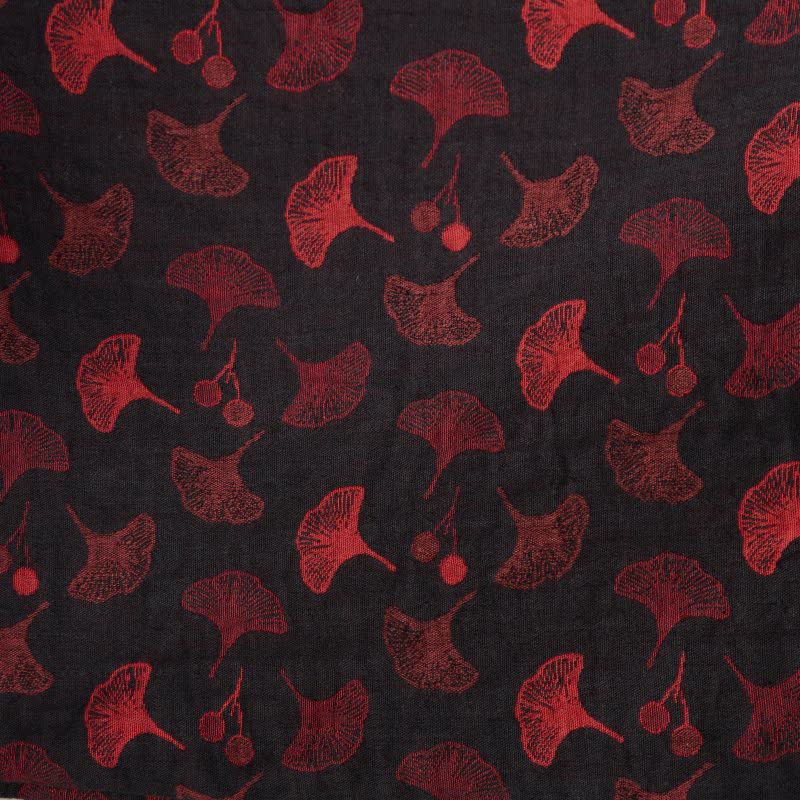 Katoenen Kimono Badjas met Ginko-Motief – Tweekleurige Ochtendjas van Ademende Katoenen Gaas – Unisex Nachtjapon met Verstelbare Taille voor Dames en Heren | Sulvida