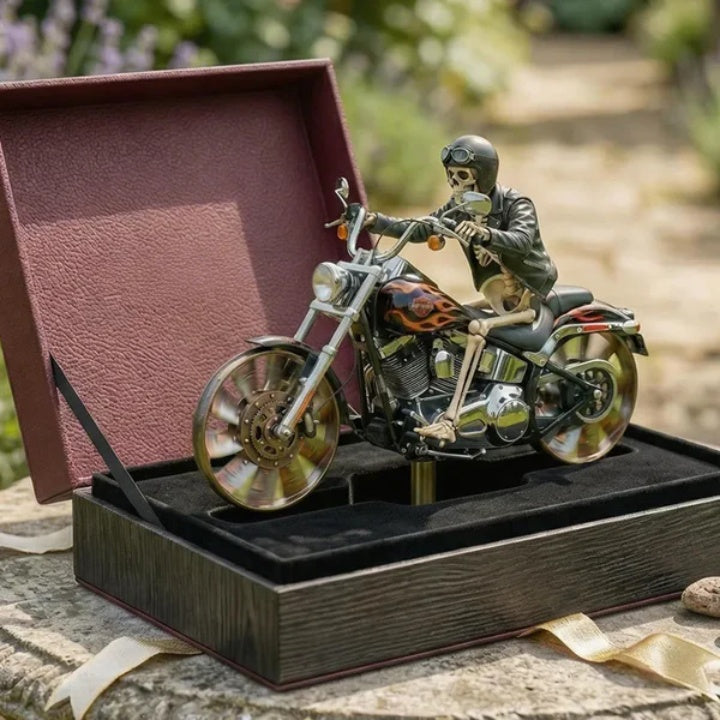Decoratief tuinwindrad met motorrijder voor buitengebruik bewegend acryl tuin- en terrasornament decoratie | Sulvida