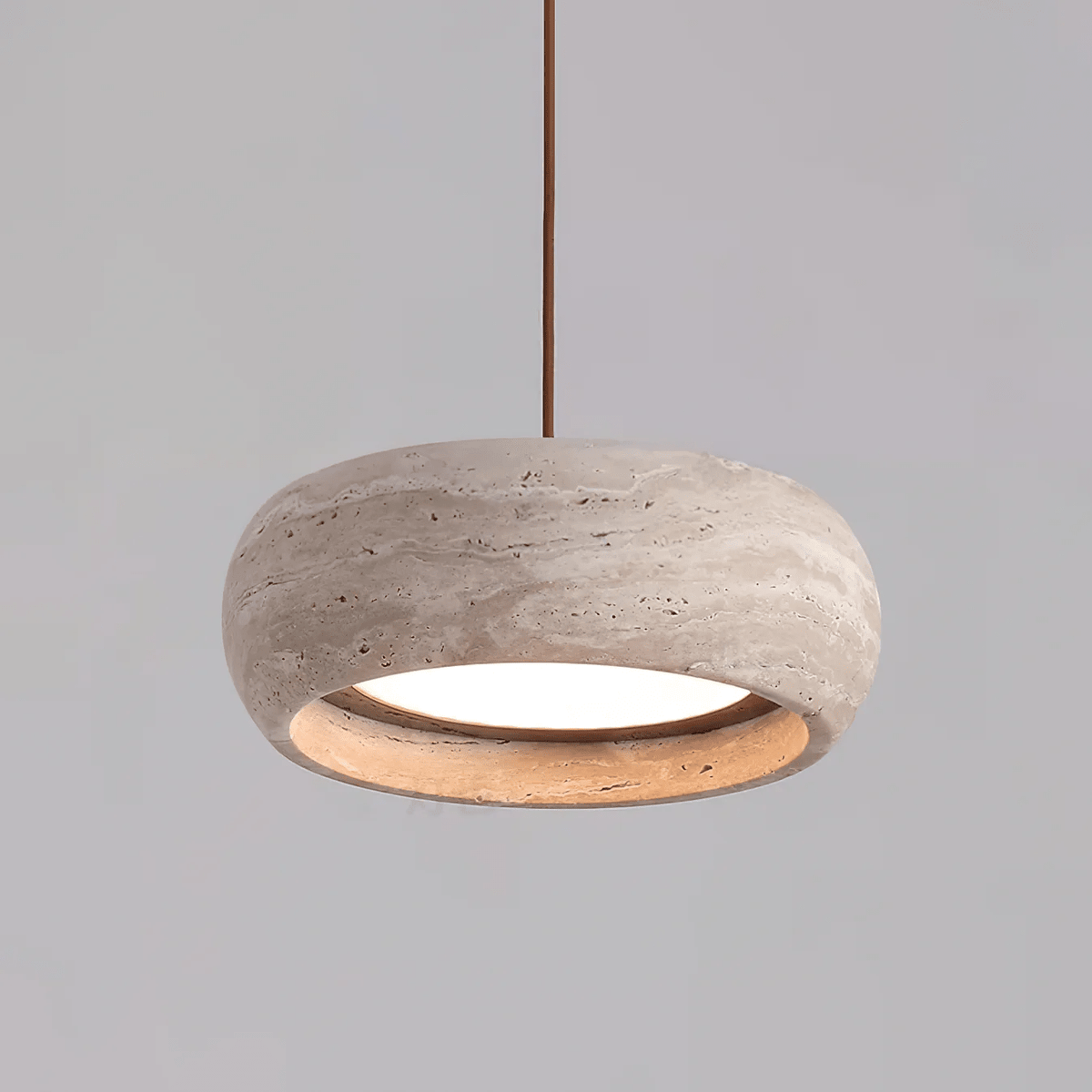 Hanglamp Natuursteen Travertin Ring Geïntegreerde LED Dimbaar Verstelbaar Warm Licht Design Verlichting | Sulvida