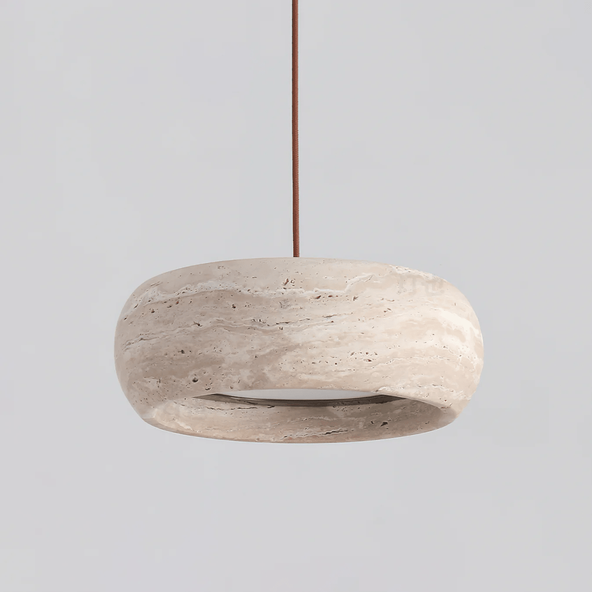 Hanglamp Natuursteen Travertin Ring Geïntegreerde LED Dimbaar Verstelbaar Warm Licht Design Verlichting | Sulvida