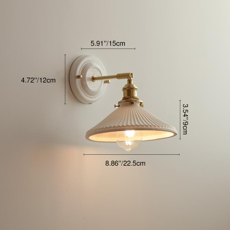 Wandlamp Keramiek met Messing Vintage Rond Armatuur Exclusief Lamp Woonkamer Gang Slaapkamer Chique Stijl | Sulvida