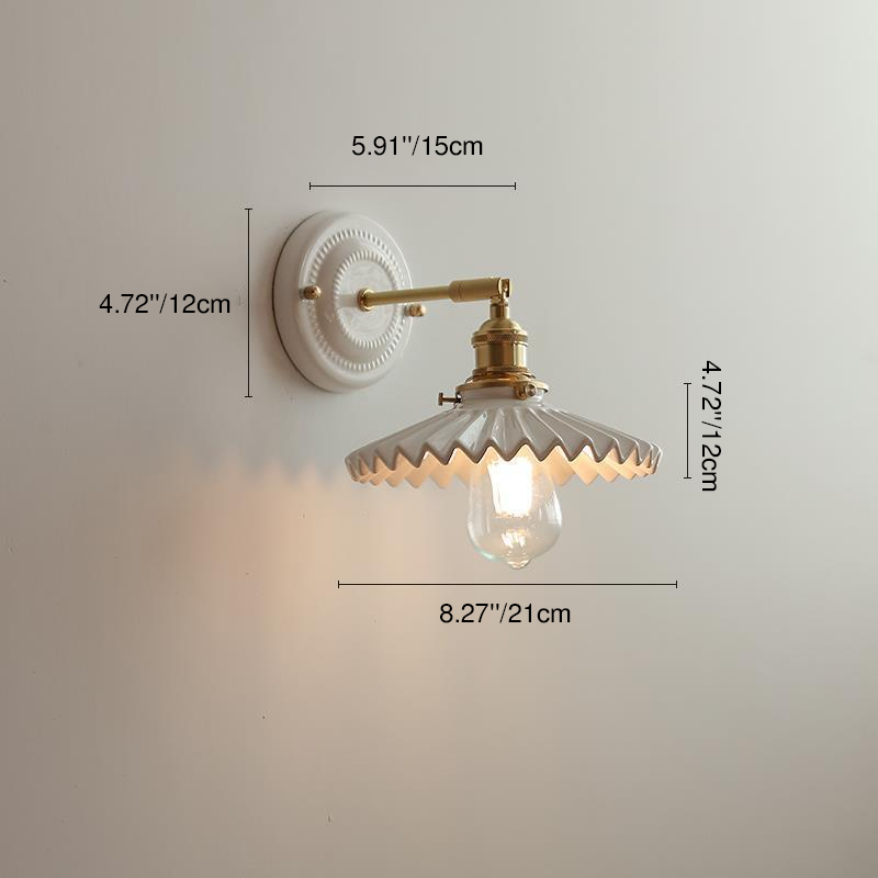 Wandlamp Keramiek met Messing Vintage Rond Armatuur Exclusief Lamp Woonkamer Gang Slaapkamer Chique Stijl | Sulvida