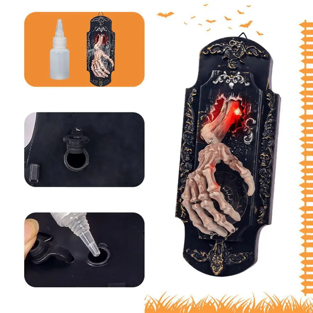 Interactieve Skelethand Deurversiering – Aanraak- en Bewegingssensor met Licht Geluid Halloween Decoratie | Sulvida