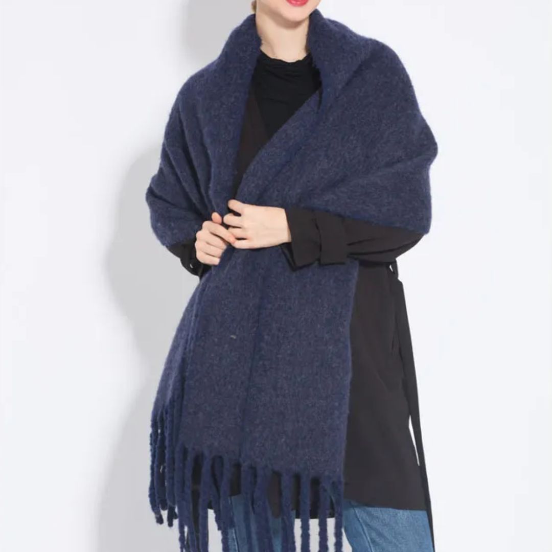Écharpe de luxe en cachemire Elena – Accessoire d’hiver tendance, chaud et doux, 240cm, 10 couleurs, étole pour femme, automne et hiver | Sulvida
