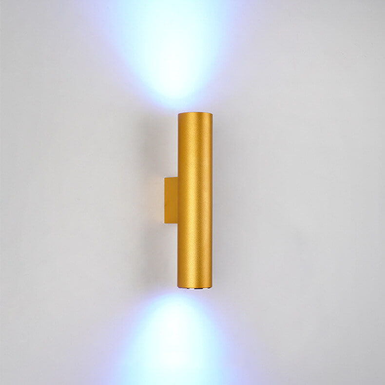 Aluminium Wandlamp Cilinder Zwart Wit Goud LED 2 Lichtpunten Slaapkamer Woonkamer Interieurverlichting | Sulvida