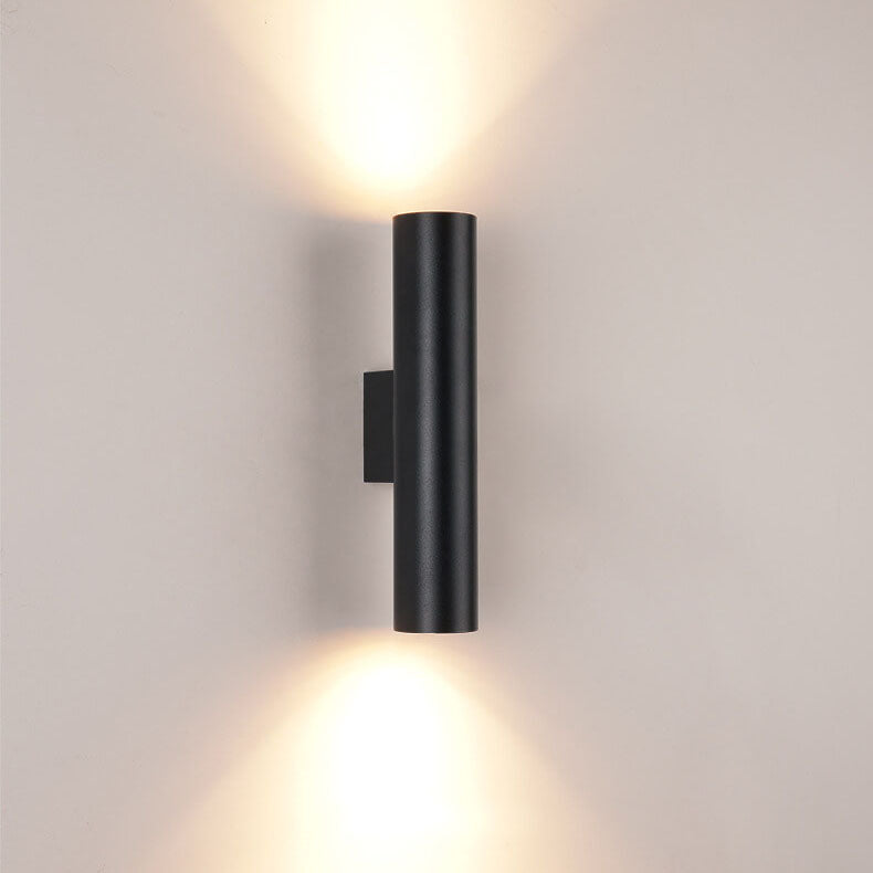 Aluminium Wandlamp Cilinder Zwart Wit Goud LED 2 Lichtpunten Slaapkamer Woonkamer Interieurverlichting | Sulvida