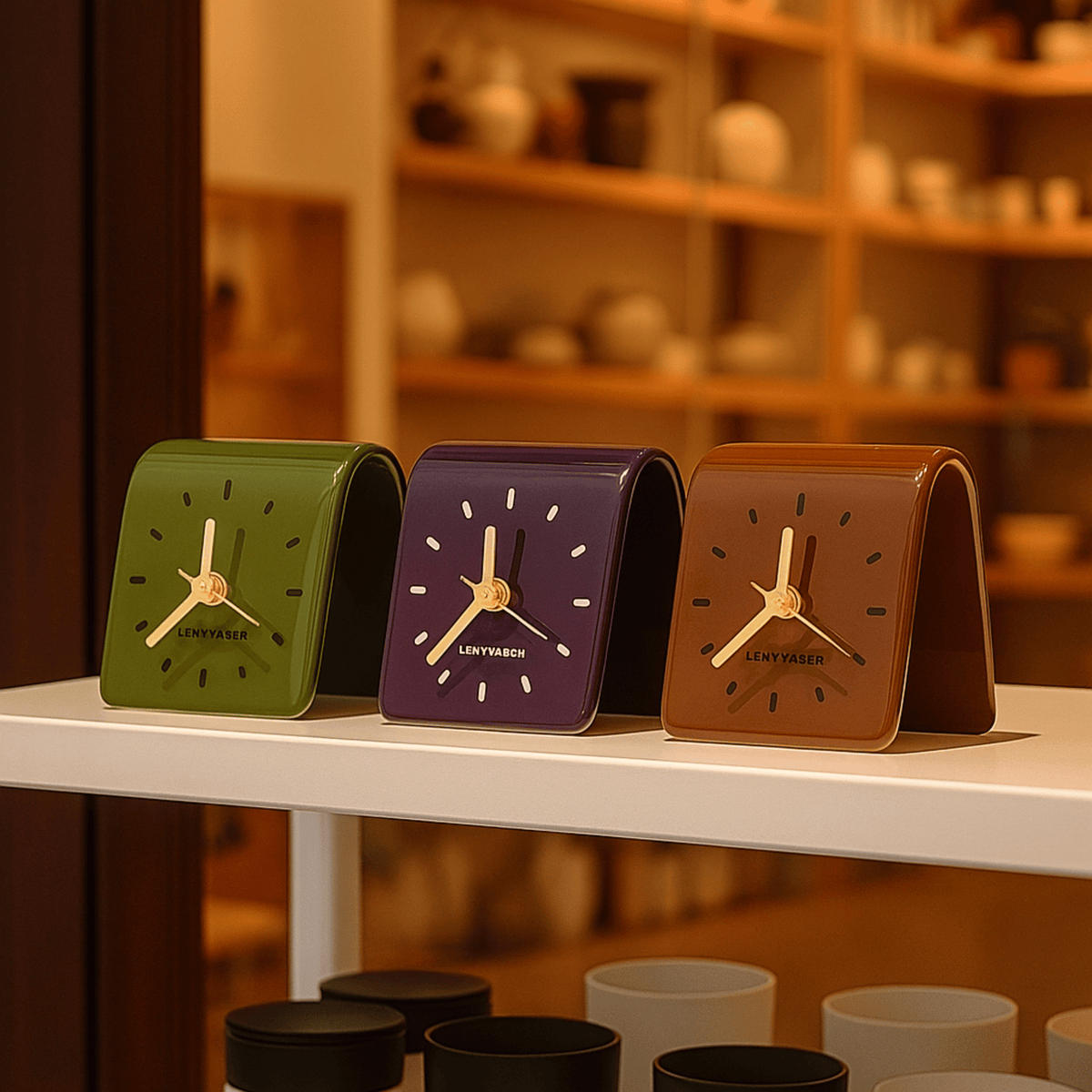 Keramische Tafelklok 12×9×12 cm Stil Uurwerk Modern Design Bureau Nachtkastje Woonkamer Decoratie Tijdloos | Sulvida