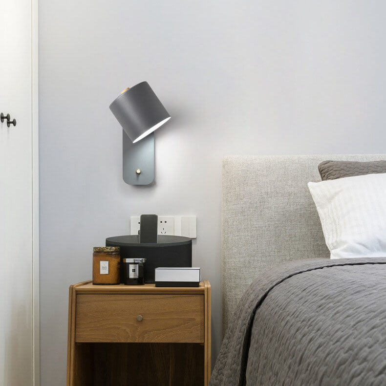 Draaibare wandlamp cilindervorm metaal modern design woonkamer slaapkamer bedlamp wandverlichting E26 fitting | Sulvida