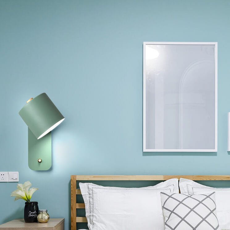 Draaibare wandlamp cilindervorm metaal modern design woonkamer slaapkamer bedlamp wandverlichting E26 fitting | Sulvida