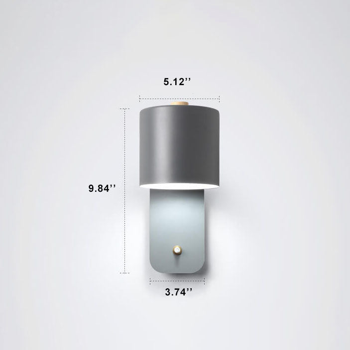 Draaibare wandlamp cilindervorm metaal modern design woonkamer slaapkamer bedlamp wandverlichting E26 fitting | Sulvida