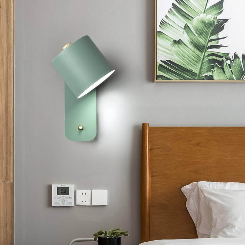 Draaibare wandlamp cilindervorm metaal modern design woonkamer slaapkamer bedlamp wandverlichting E26 fitting | Sulvida