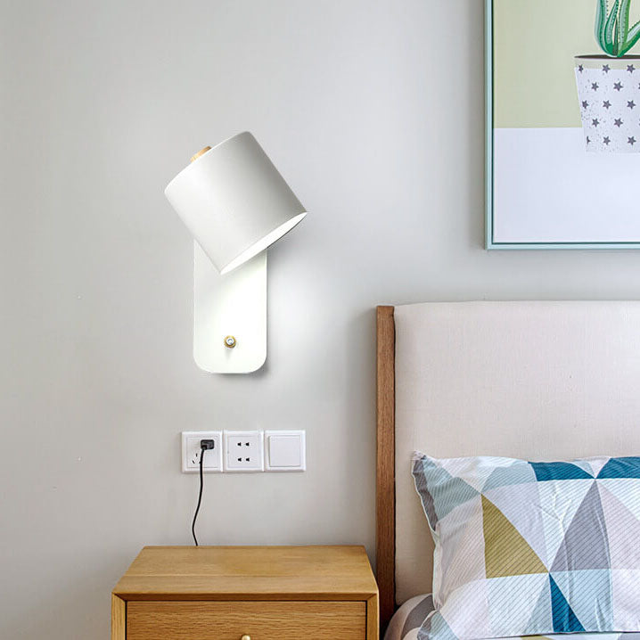 Draaibare wandlamp cilindervorm metaal modern design woonkamer slaapkamer bedlamp wandverlichting E26 fitting | Sulvida