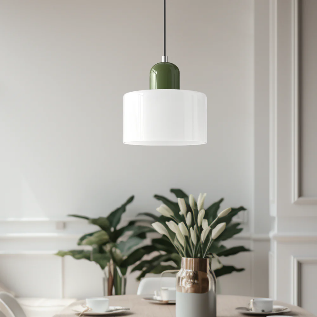 Glazen Hanglamp Tweekleurig Design Pendant Lamp voor Eetkamer Leeshoek Verstelbaar Stijlvol Lichtarmatuur | Sulvida