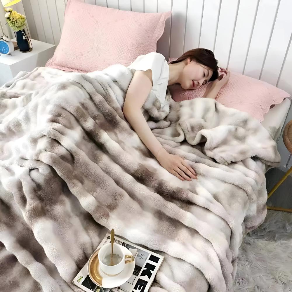 Tie-Dye Plaid Imitatiebont Zacht Golvend Patroon Woonkamer Slaapkamer Decoratief Warm Comfort 150-230cm | Sulvida