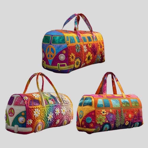 Sac de voyage matelassé à imprimé floral, 45.5 x 22.5 x 22.5 cm - Voyagez avec élégance grâce à sa forme robuste et à sa grande capacité | Sulvida