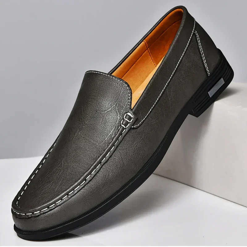 Lederen loafers heren premium comfortabel klassiek zwart bruin grijs blauw business formeel casual schoeisel | Sulvida