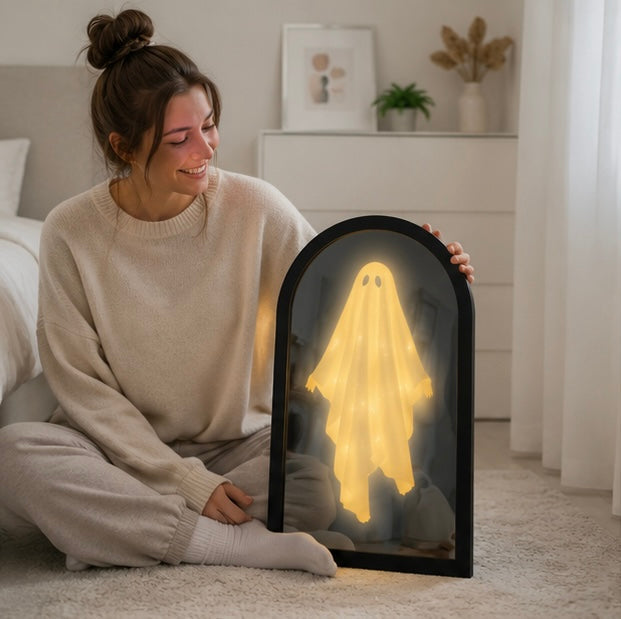 Spookspiegellijst met LED-verlichting - Holografisch Spookeffect voor Halloween Decoratie en Feestversiering | Sulvida