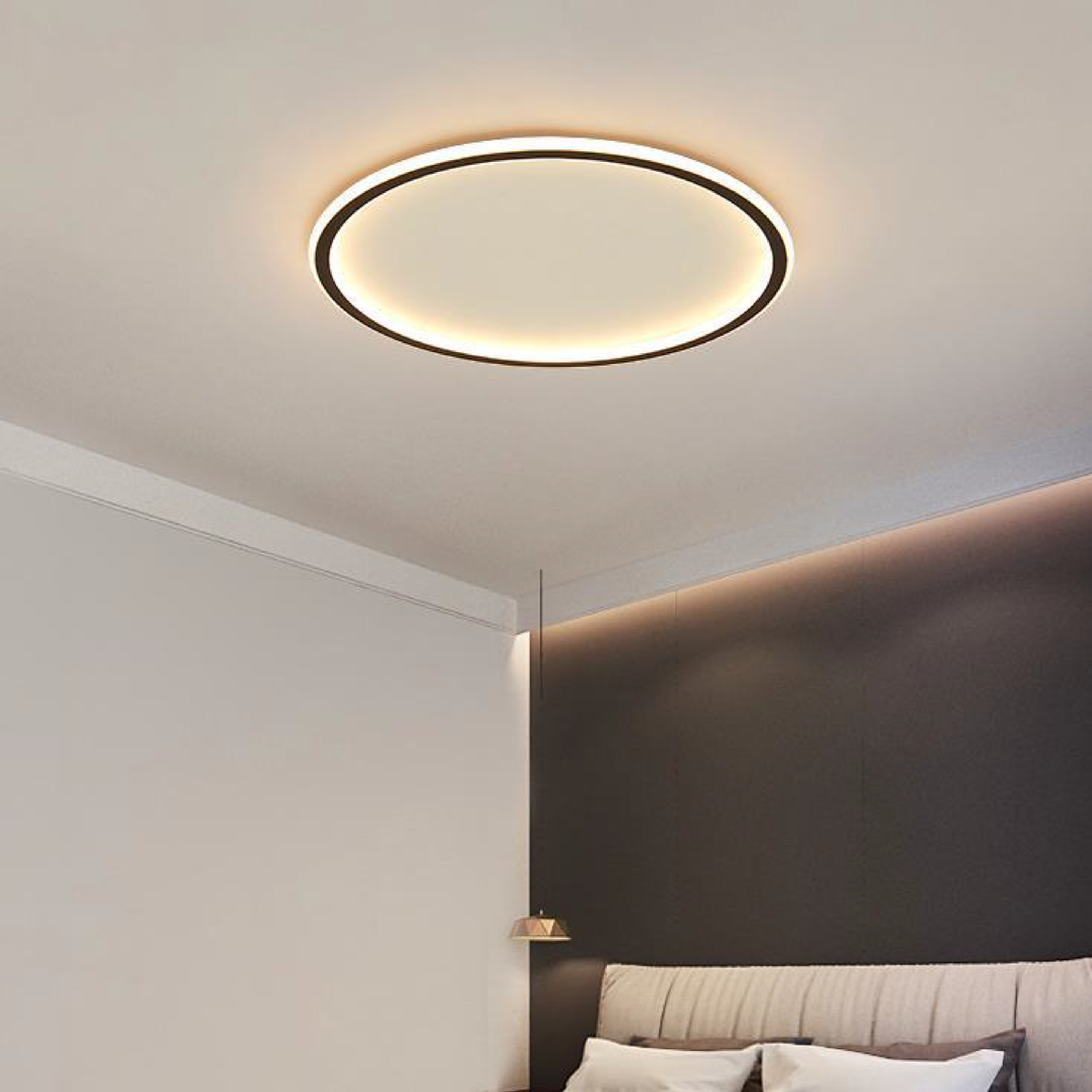 LED-plafondlamp rond modern design Nordic stijl zwart wit dimbaar voor woonkamer slaapkamer hal keuken | Sulvida