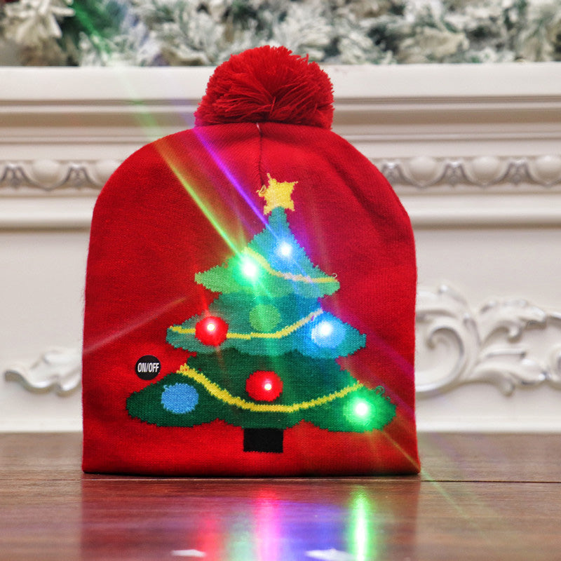 Gebreide Kerstmuts met LED-Verlichting Kerstman Rendier Sneeuwman Feestelijk Winteraccessoire Kerstfeest | Sulvida