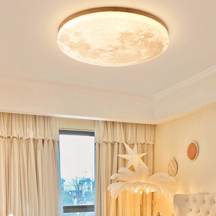 Plafondlamp Rond Hout LED Acryl Lichtbron Woonkamer Slaapkamer Sfeervol Minimalistisch Design Modern Interieur | Sulvida