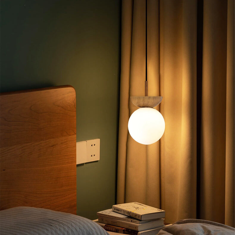 Glazen Hanglamp Metalen Frame Rond Design Woonkamer Slaapkamer Minimalistisch Sfeerlicht Plafondlamp | Sulvida