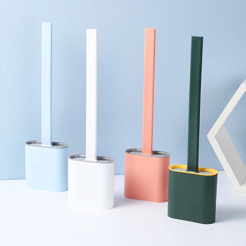 Siliconen Toiletborstel Wit Roze Groen Blauw Moderne WC Reiniger Flexibele Hygiënische Badkamerhulp Duurzaam | Sulvida