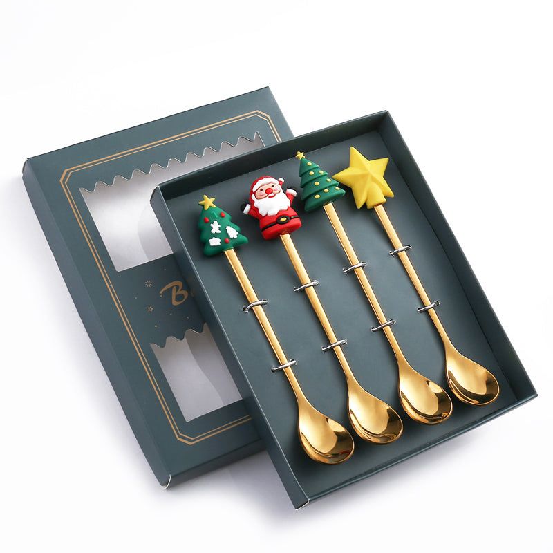 Feestelijk Bestek Set met Kerstthema Roestvrijstalen Vork Lepel Mes Tafelbestek Kerstdiner Decoratie | Sulvida
