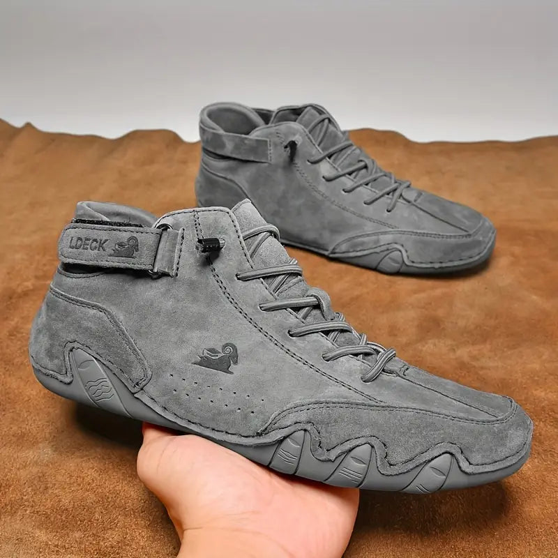 Waterdichte Herenschoenen Hoog met Elastische Sluiting Modern Stoer Ontwerp Leer Comfortabel Casual Dagelijks | Sulvida