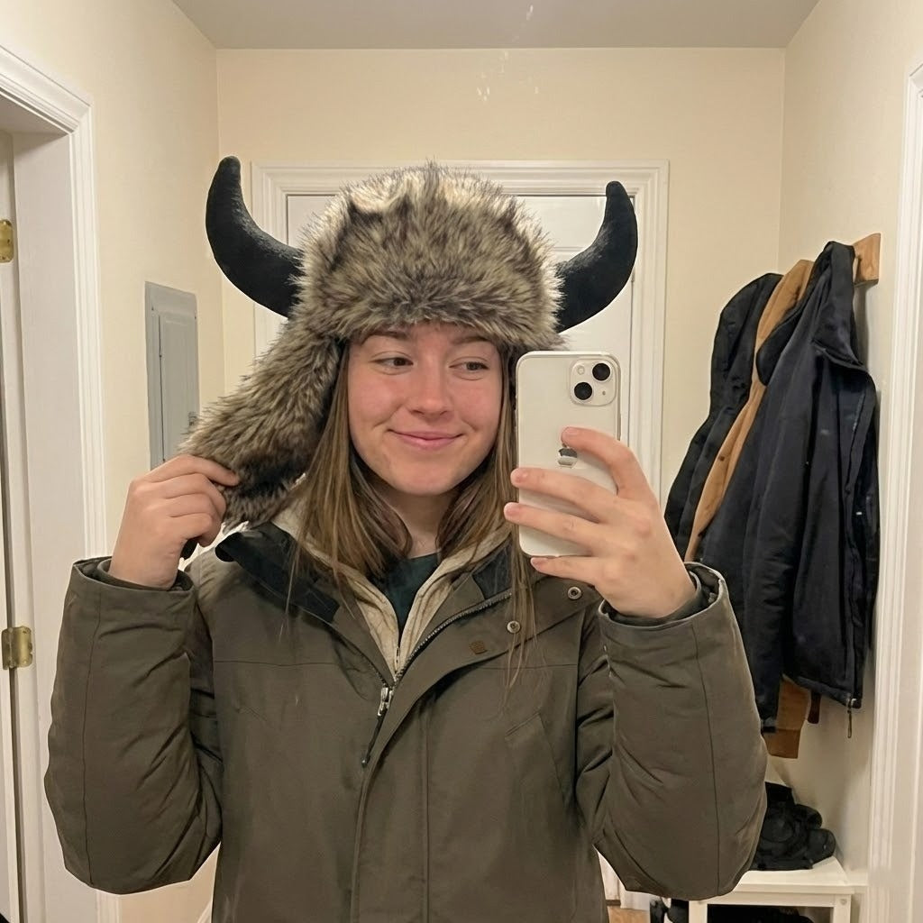 Viking Hoorn Bont Winter Trapper Hoed met Nepbont Voering Warm Wintersport Accessoire Unisex Outdoor Sneeuw | Sulvida