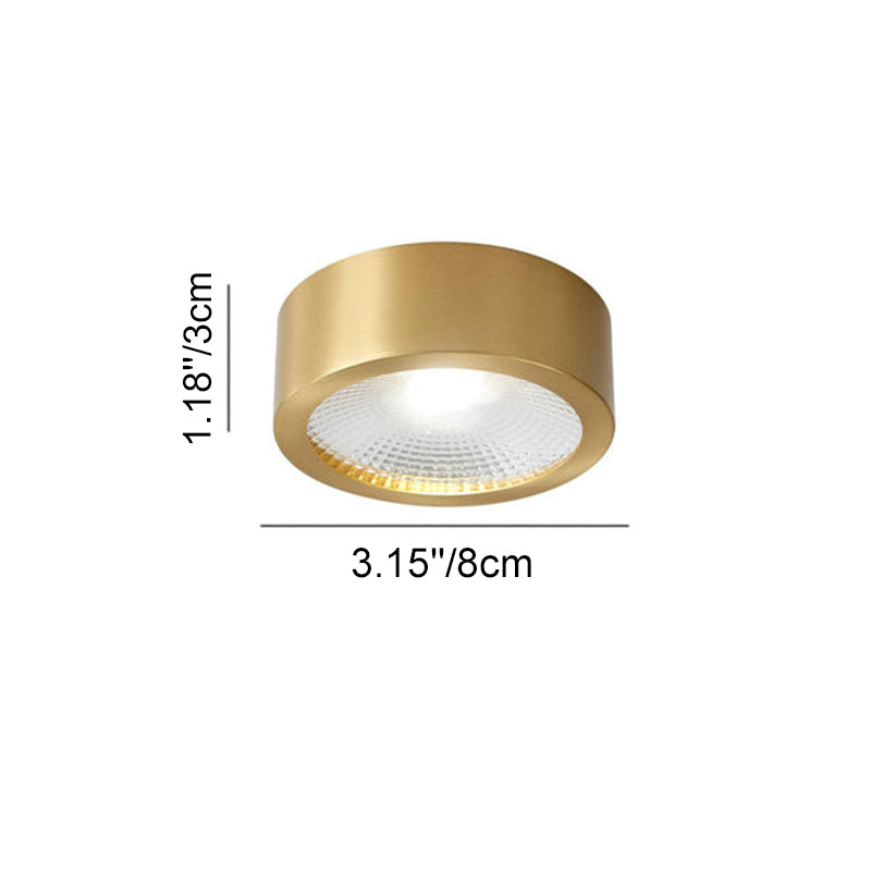 Plafondlamp rond koper ultradun LED geïntegreerd 8-12 cm directe montage warm wit koel wit voor hal woonkamer | Sulvida