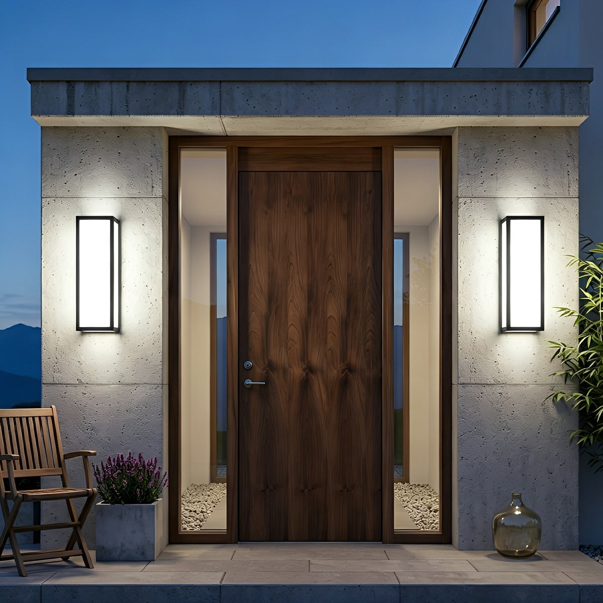 Rechthoekige Buitenwandlamp Zwart met Bewegingssensor IP65 Waterdicht LED Verlichting voor Tuin Terras | Sulvida