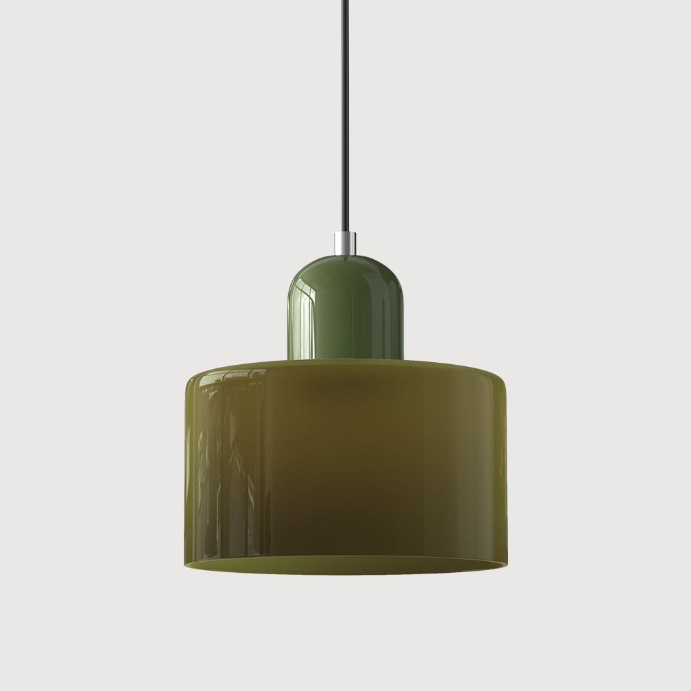 Glazen Hanglamp Bauhaus Stijl E27 Fitting Gekleurde Kap Eetkamer Interieur Designverlichting Woonkamer | Sulvida