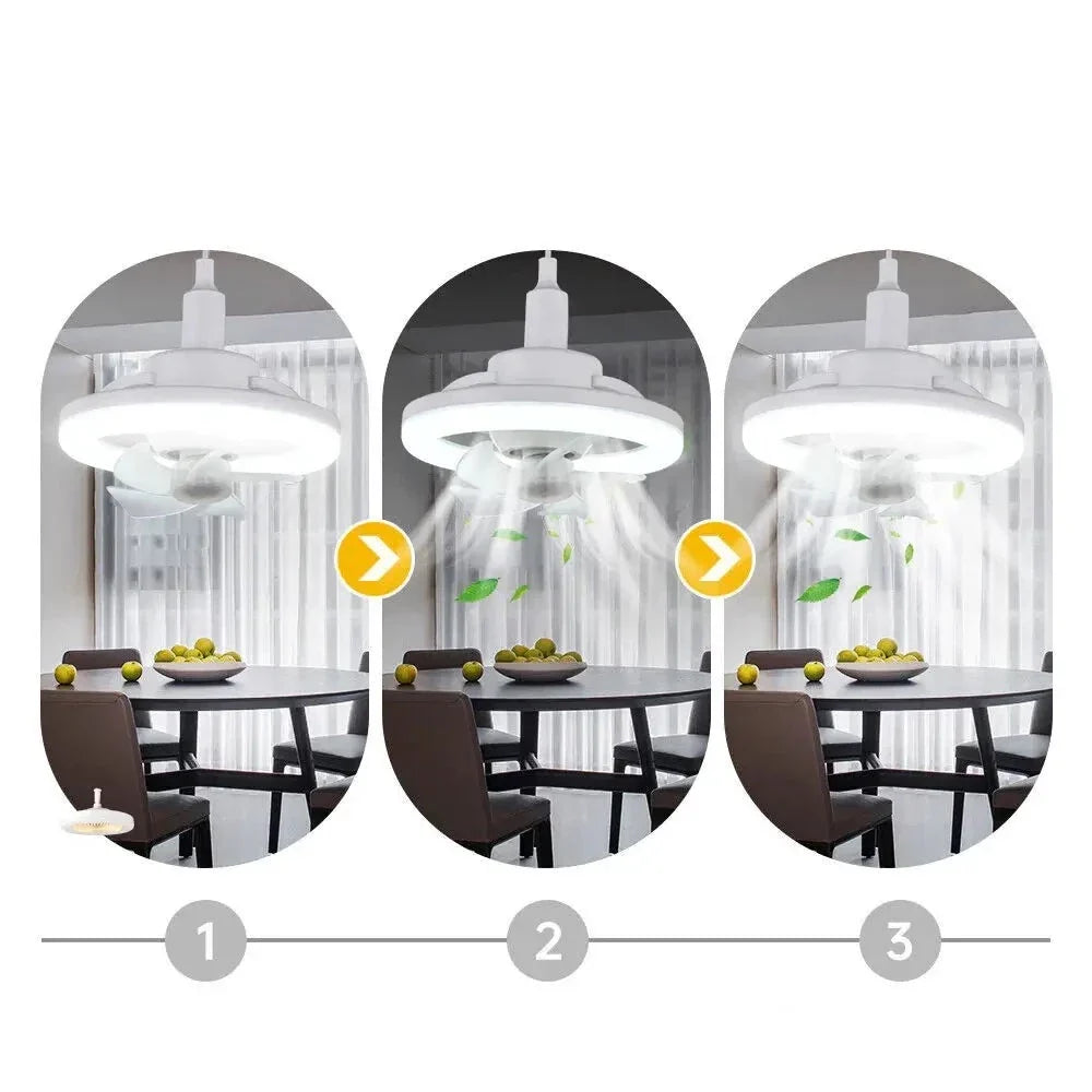 Ventilator Plafondlamp met 360° Draaibare Koppen en Dimfunctie voor Optimale Luchtcirculatie en Sfeer | Sulvida