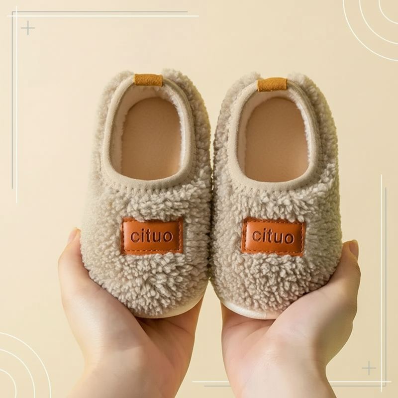 Chaussons d’hiver pour enfants doublés en polaire, avec semelle antidérapante, chauds et doux, rose, vert, marron, 12-18 mois, chaussures pour bébé | Sulvida