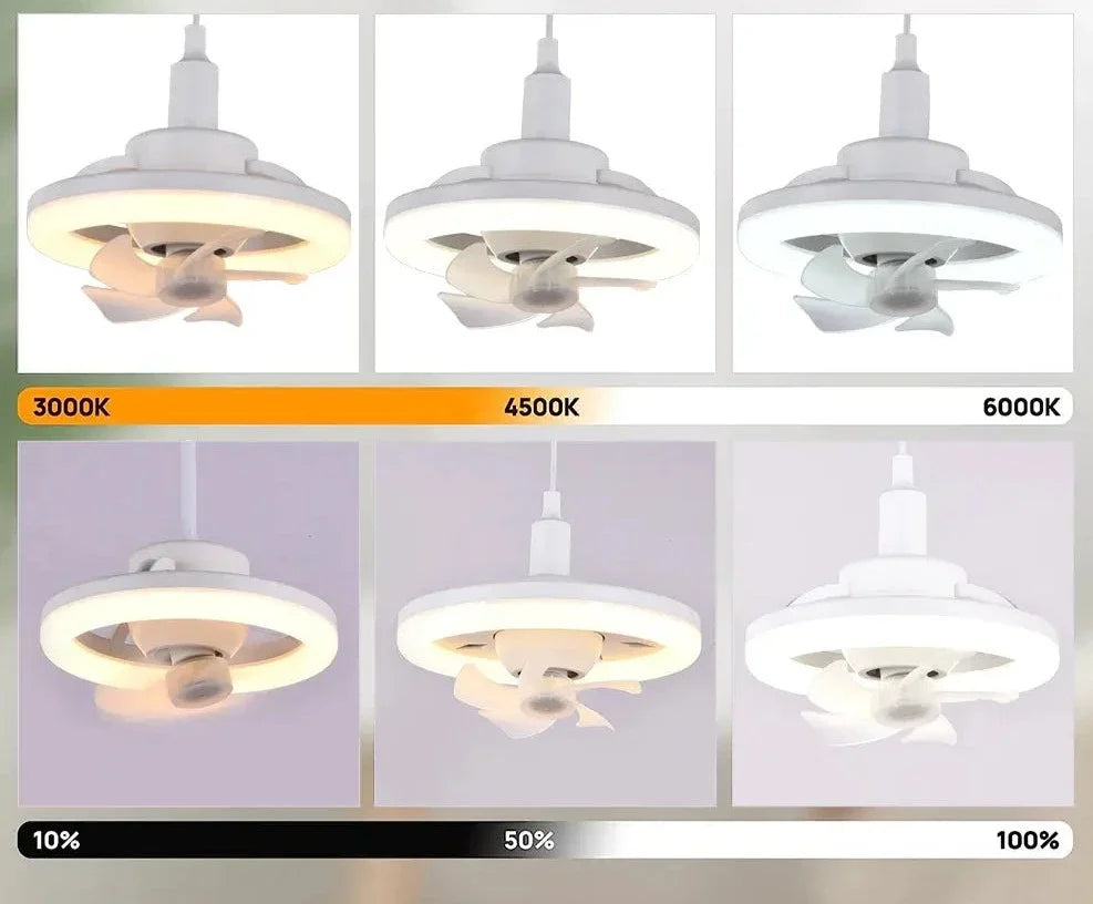 Ventilator Plafondlamp met 360° Draaibare Koppen en Dimfunctie voor Optimale Luchtcirculatie en Sfeer | Sulvida