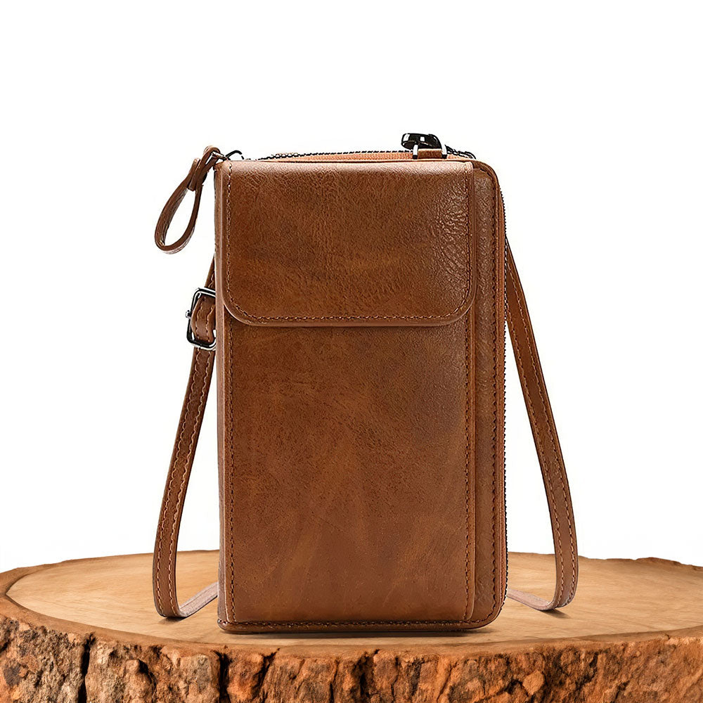 Leren Crossbody Tas Compact Schoudertas Zwart Bruin Beige Blauw Roze Geel Dames Handtas Chic Elegant Design | Sulvida