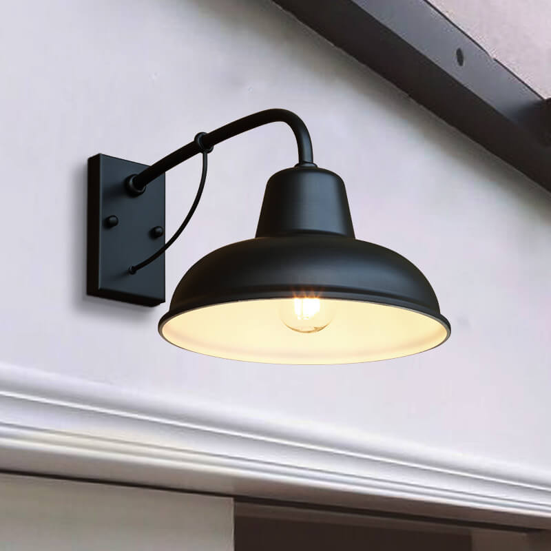 Metalen wandlamp buiten vintage zwart waterdicht 26 cm industrieel sfeerlicht gevellamp tuin terras balkon | Sulvida
