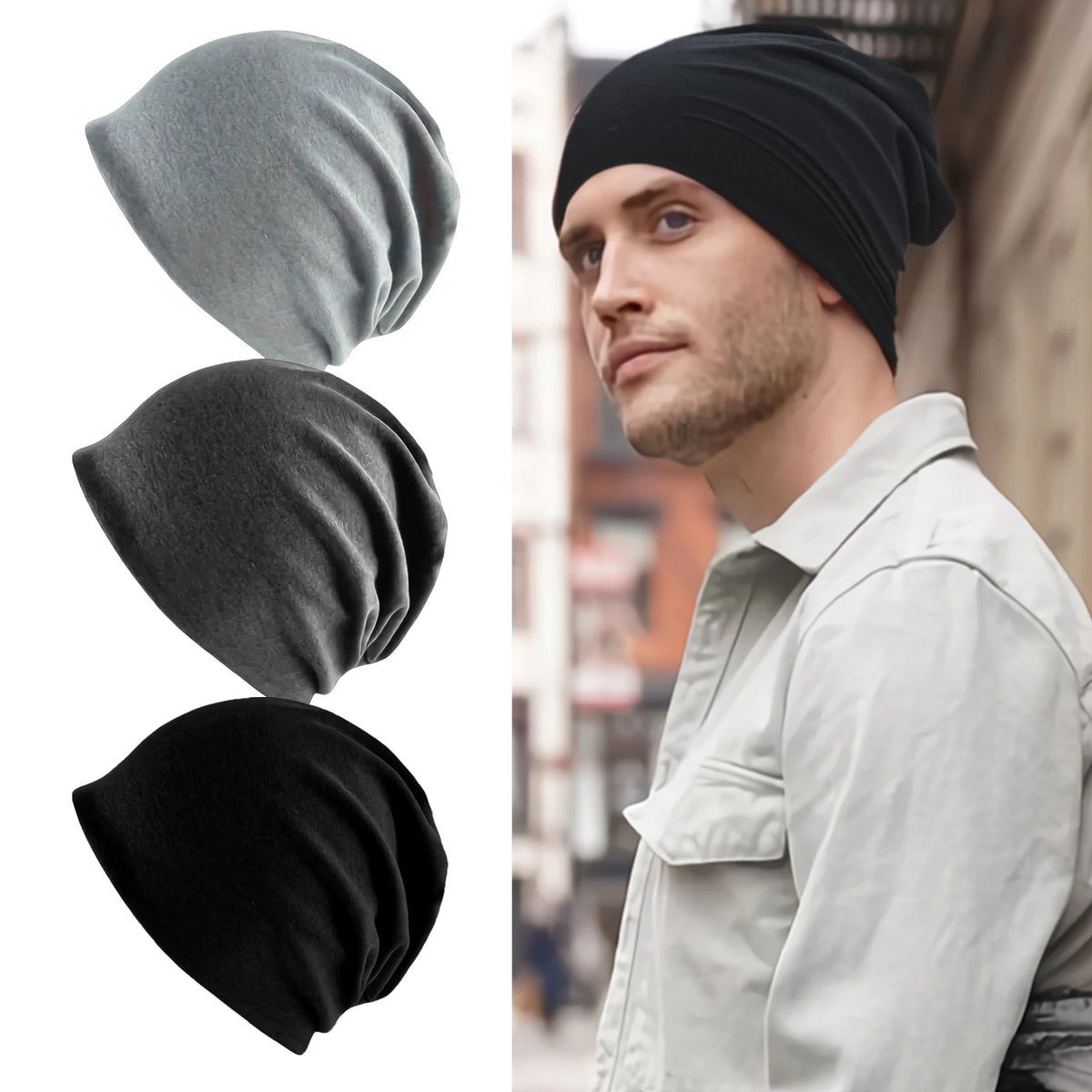 Gevoerde Slouch Muts Gebreide Wintermuts Warme Beanie Cap Unisex Effen Kleur Zachte Gebreide Muts voor Herfst Winter | Sulvida