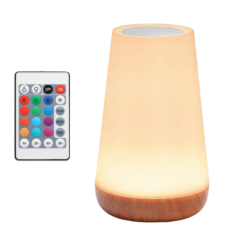 RGB-Tafellamp met Afstandsbediening en Touchbediening – 13 Kleuren, 5 Helderheid Niveaus, Dimbaar Nachtlampje voor Slaapkamer, Woonkamer & Kinderkamer | Sulvida