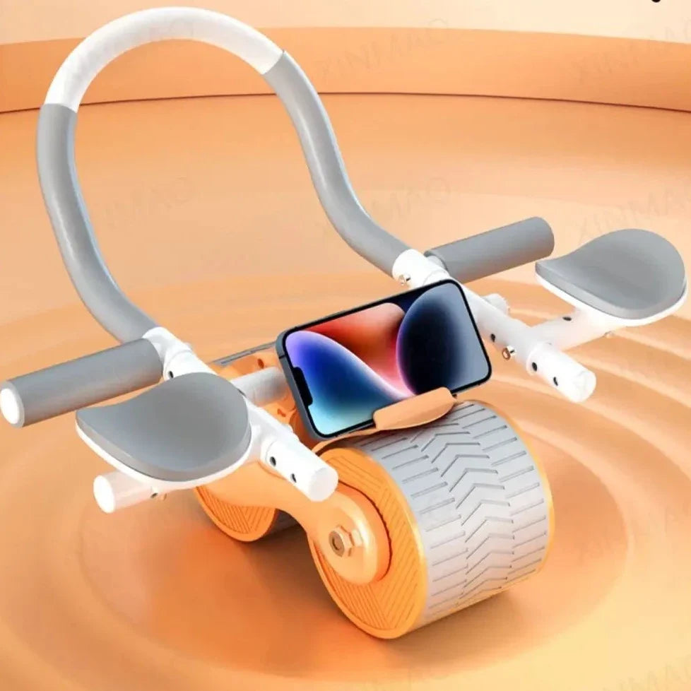 Buikspierwiel met Elleboogsteun Zwart Oranje Grijs Fitness Core Training Workout Oefening Roller Home Gym | Sulvida