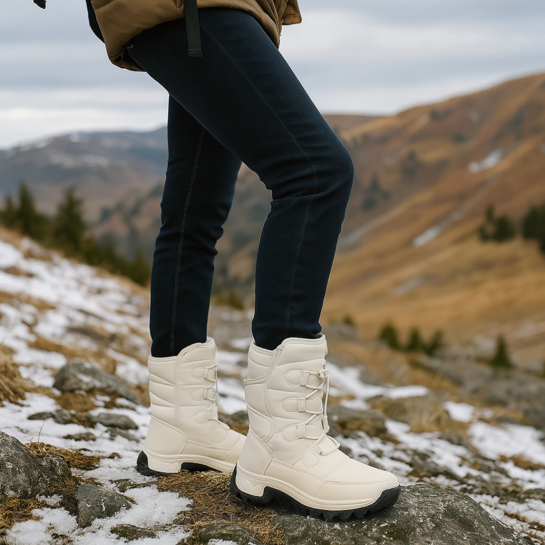 Dames Winterlaarzen Waterdicht Gevoerd Plateauzool Klittenband Warme Snowboots Antislip Comfort Dik Outdoor | Sulvida