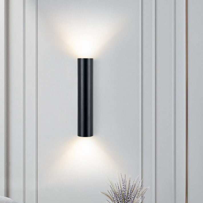 Aluminium Wandlamp Cilinder Zwart Wit Goud LED 2 Lichtpunten Slaapkamer Woonkamer Interieurverlichting | Sulvida