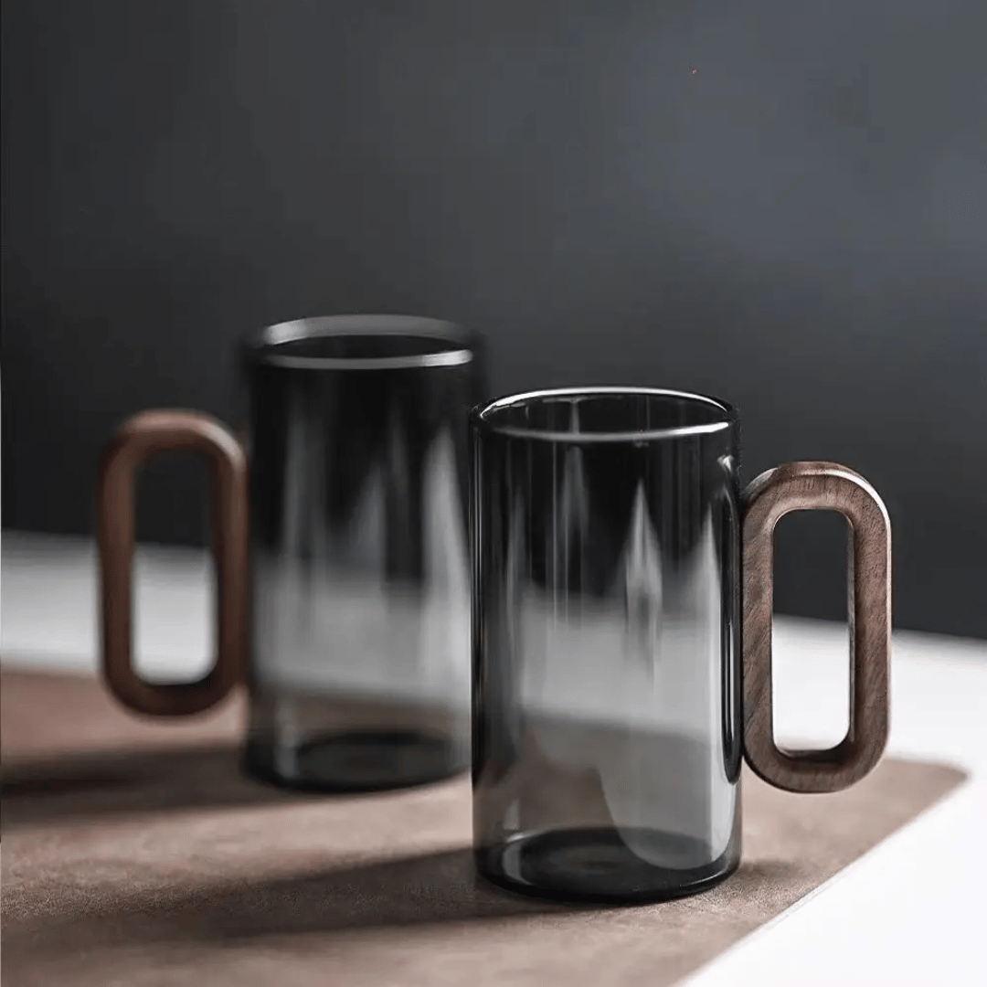 Glazen Mok met Handvat 350ml Scandinavisch Design Drinkglas Thee Koffie Borosilikaatglas Keukenservies | Sulvida