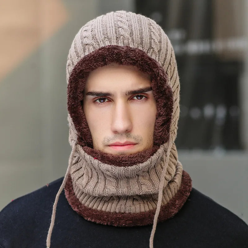 Gebreide Wintermuts met Sjaal – Balaclava Gezichtsbescherming Fleece Gevoerd – Unisex Oor- & Nekwarmer | Sulvida